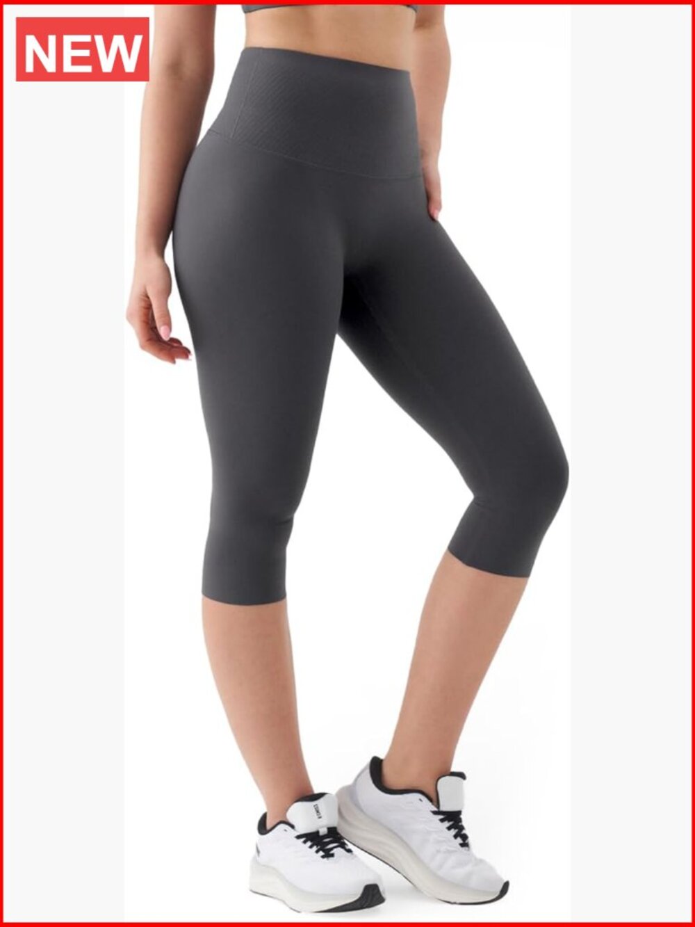 Capri Leggings High Waist No Front Seam Stretchy Yoga Athletic